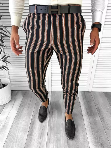 Pantaloni barbati eleganti in dungi B1883 F6-5.1 / 34-5 E~